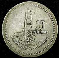 GUATEMALA Silver 1949 10 Centavos Guatemala Mintage-281,000 KM# 256.1 (24 598)