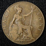 Great Britain George V Bronze 1918 1/2  Penny KM# 809 (28 290)
