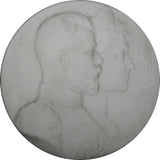 RUSSIA Bisque Porcelain Medal 1896 Nicholas II and Alexandra Visit France 89 mm