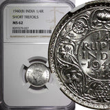 India-British George VI Silver 1940 (B) 1/4 Rupee NGC MS62 KM# 545 (027)