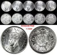 India-British George VI Silver 1940 1/4 Rupee aUNC/UNC RANDOM PICK 1 Coin KM545