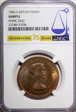 Great Britain 1966 1 Penny 35 Years NGC New York International Coin Show KM# 897