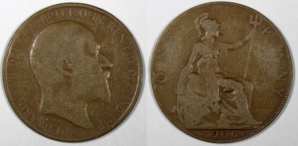 Great Britain Edward VII Bronze 1906 1 Penny KM# 794.2 (28 193)