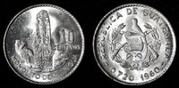 GUATEMALA Silver 1960 10 Centavos 1st Year Type ch.UNC Toned KM# 262 (27 826)