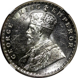 India-British George V Silver 1920 (C) Rupee NGC MS62+ Calcutta Mint KM# 524 (1)