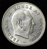Denmark Frederik IX Copper-nickel 1963 CS 1 Krone 25.5 mm UNC  KM# 851.1 (390)