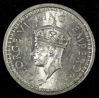 India-British George VI Silver 1944 (B) Rupee Bombay Mint KM# 557.1 (27 322)