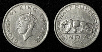 India-British George VI Nickel 1947 1/2 Rupee Bombay Mint KM# 553 (27 686)