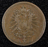 Germany - Empire Wilhelm II Copper 1889 A 1 Pfennig Berlin Mint KM# 1 (26 789)