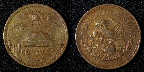Mexico ESTADOS UNIDOS MEXICANOS Bronze 1954 20 Centavos KM# 439 (27 572)