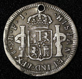 CHILE Ferdinand VII  Silver 1810 FJ 2 Reales Mintage-45.000 RARE KM# 74 (803)