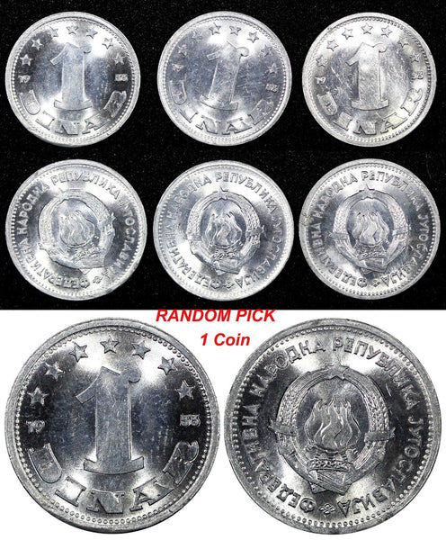 YUGOSLAVIA Aluminum 1953 1 Dinar GEM BU KM# 30 RANDOM PICK (1 COIN ) (24 368)