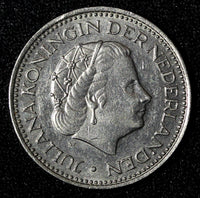 Netherlands Juliana Nickel  1971 1 Gulden 25 mm Royal Dutch KM# 184a  (943)