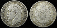 FRANCE Napoleon III Silver  1867 A 1 Franc Paris Mint KM# 806.1 (25 538)