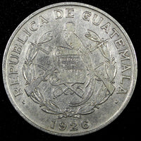 GUATEMALA Silver 1926  1/4 Quetzal Royal British Mint KM# 243.1 (24 671)