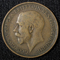 Great Britain George V Bronze 1920 1/2  Penny KM# 809 (28 292)