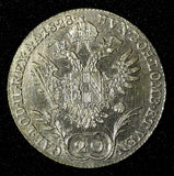 Austria Franz I Silver 1828 A 20 Kreuzer Vienna Mint aUNC  KM# 2144 (30 159)