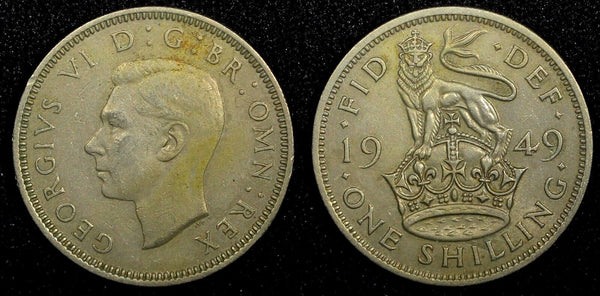 Great Britain George VI Copper-Nickel 1949 1 Shilling KM# 876  (24 207)