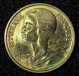 FRANCE Aluminum-Bronze 1966 5 Centimes 1st Year Type RAINBOW UNC KM# 933 (90)