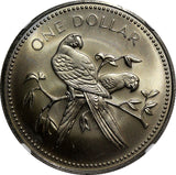 BELIZE 1974 FM $1.00 Dollar Scarlet Macaw NGC MS65 MATTE 1st Year  KM# 43 (029)