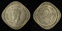 India-British George VI Copper-Nickel  1946 2 Annas Toned KM# 542 (27 610)
