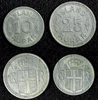 Iceland Zinc LOT OF 2 COINS 1942 10,25 Aurar WWII Issue KM# 2a;KM# 1a  (23 945)