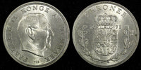 Denmark Frederik IX Copper-nickel 1971 5 Kroner 33mm HIGH GRADE KM# 853.1 (309)