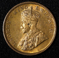 India-British George V Bronze 1930 (C) 1/4 Anna Calcutta UNC  KM# 512 (728)