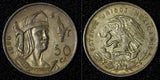Mexico  Silver 1951 Mo 50 Centavos 2 Years Type Toned  KM# 449 (28 824)