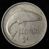 Ireland Republic 1951 Florin 2 Scilling Salmon 1st Year Type KM# 15a (28 956)