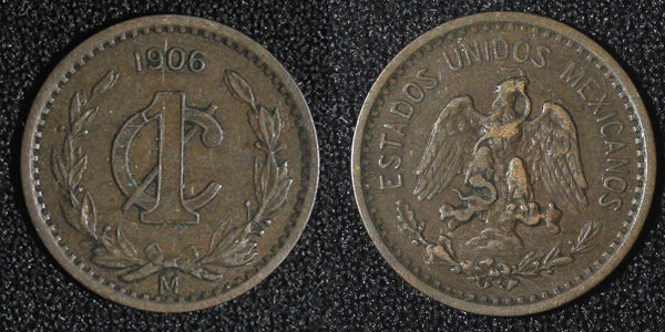 Mexico ESTADOS UNIDOS MEXICANOS Bronze 1906 1 Centavo narrow date KM# 415 (875)