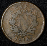 French States ANTWERP Napoleon I Bronze 1814 R 10 Centimes SCARCE KM# 5.3 (864)