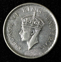 India-British George VI Silver 1940 (B) 1/2 Rupee Bombay KM# 550a (27 569)