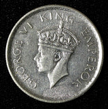 India-British George VI Silver 1940 (B) 1/2 Rupee Bombay KM# 550a (27 569)