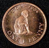 Gibraltar Elizabeth II 2004 1 Penny British Occupation BU KM#1046 RANDOM PICK