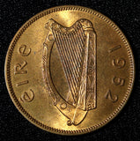 Ireland Republic Bronze 1952 1 Penny hen with chicks GEM BU  KM# 11 (30 090)