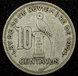 GUATEMALA Silver 1933 10 Centavos Royal British Mint KM# 239.2 (24 581)