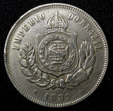 BRAZIL Pedro II Copper-Nickel 1889 200 Reis 32 mm Mint-511,000  KM# 484 (27 798)