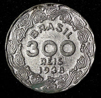 BRAZIL Copper-Nickel 1938 300 Reis Getúlio Dornelles Vargas KM# 546 (27 652)