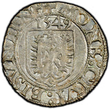 Germany BESANCON Charles V Silver 1549 Carolus PCGS AU58 MB# 6 NICE TONED  (93)