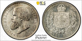 BRAZIL Pedro II Silver 1889 2000 Reis  Last Year Type 37 mm PCGS MS62 KM# 485(0)