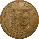 JERSEY Elizabeth II Bronze 1966  1/12 Shilling Battle of Hasting KM# 26 (25 021)