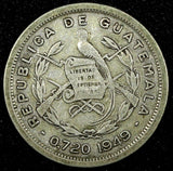 GUATEMALA Silver 1949 10 Centavos Guatemala Mintage-281,000 KM# 256.1 (24 598)