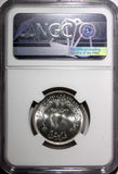 EGYPT Silver AH1378 1959 10 Piastres NGC MS65 1st anniversary KM# 392 (024)
