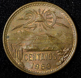 MEXICO  Bronze 1963 Mo 20 Centavos NICE COIN  KM# 440 (27 543)