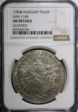 Hungary Joseph II Silver 1783 B Thaler 	Kremnica Mint NGC AU DETAILS Dav-1168