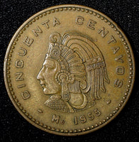 Mexico ESTADOS UNIDOS MEXICANOS Bronze 1955 50 Centavos  KM# 450 (27 528)
