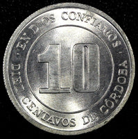 Nicaragua Aluminum 1974 10 Centavos FAO GEM BU KM# 29 (24 262)