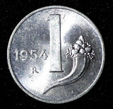 Italy Aluminum 1954 R  1 Lira Weighting Scale UNC KM# 91 (27 678)