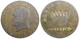 Italian States KINGDOM OF NAPOLEON Copper 1808 B 1 Soldo Bologna C# 3.1 (516)